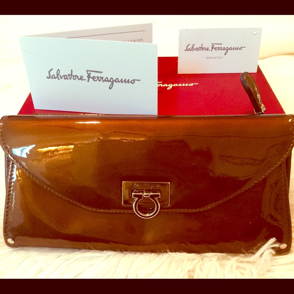 Ferragamo Brown Patent Wallet